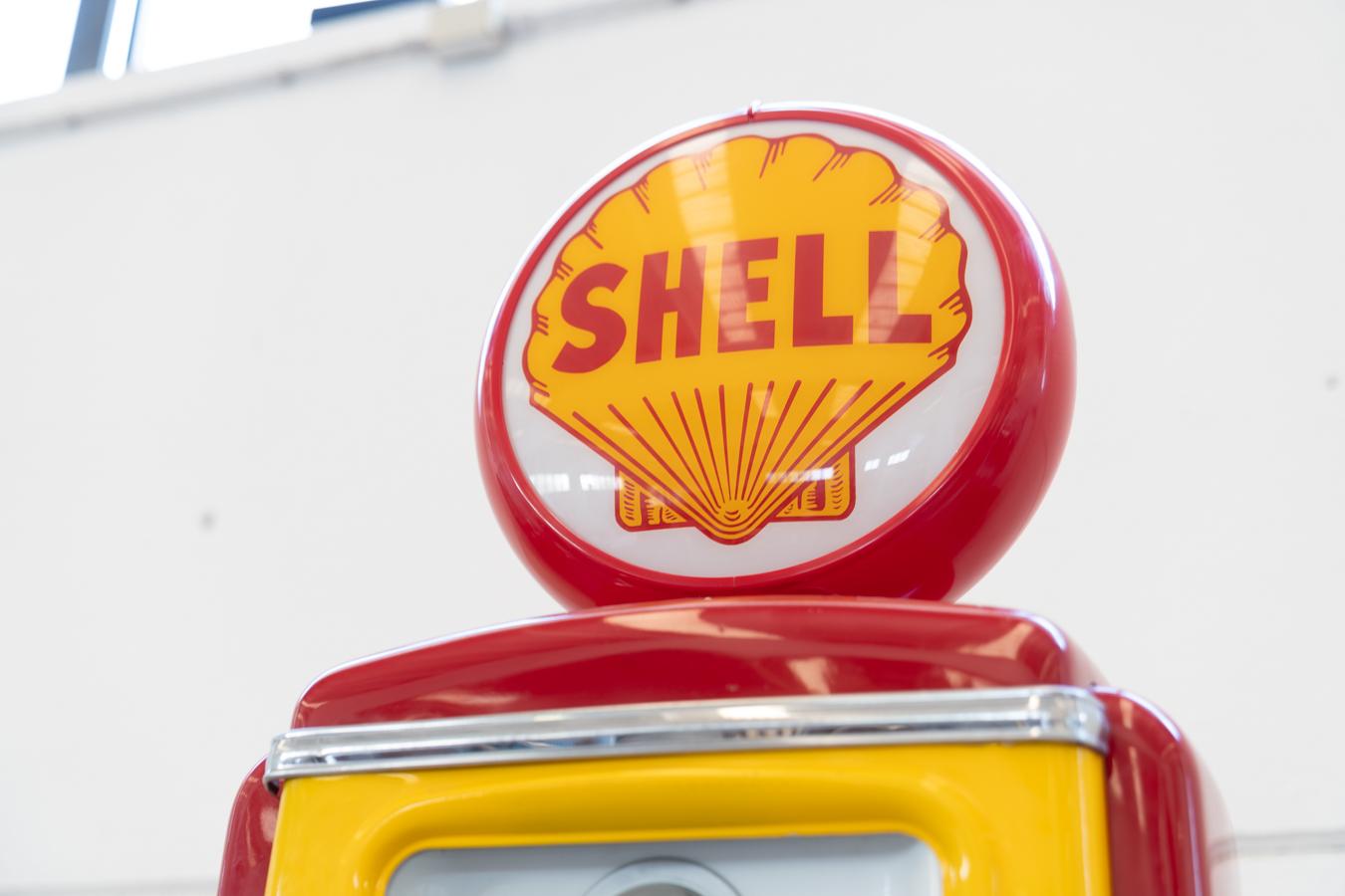 Glass Distributore benzina SHELL americano anni 50/60