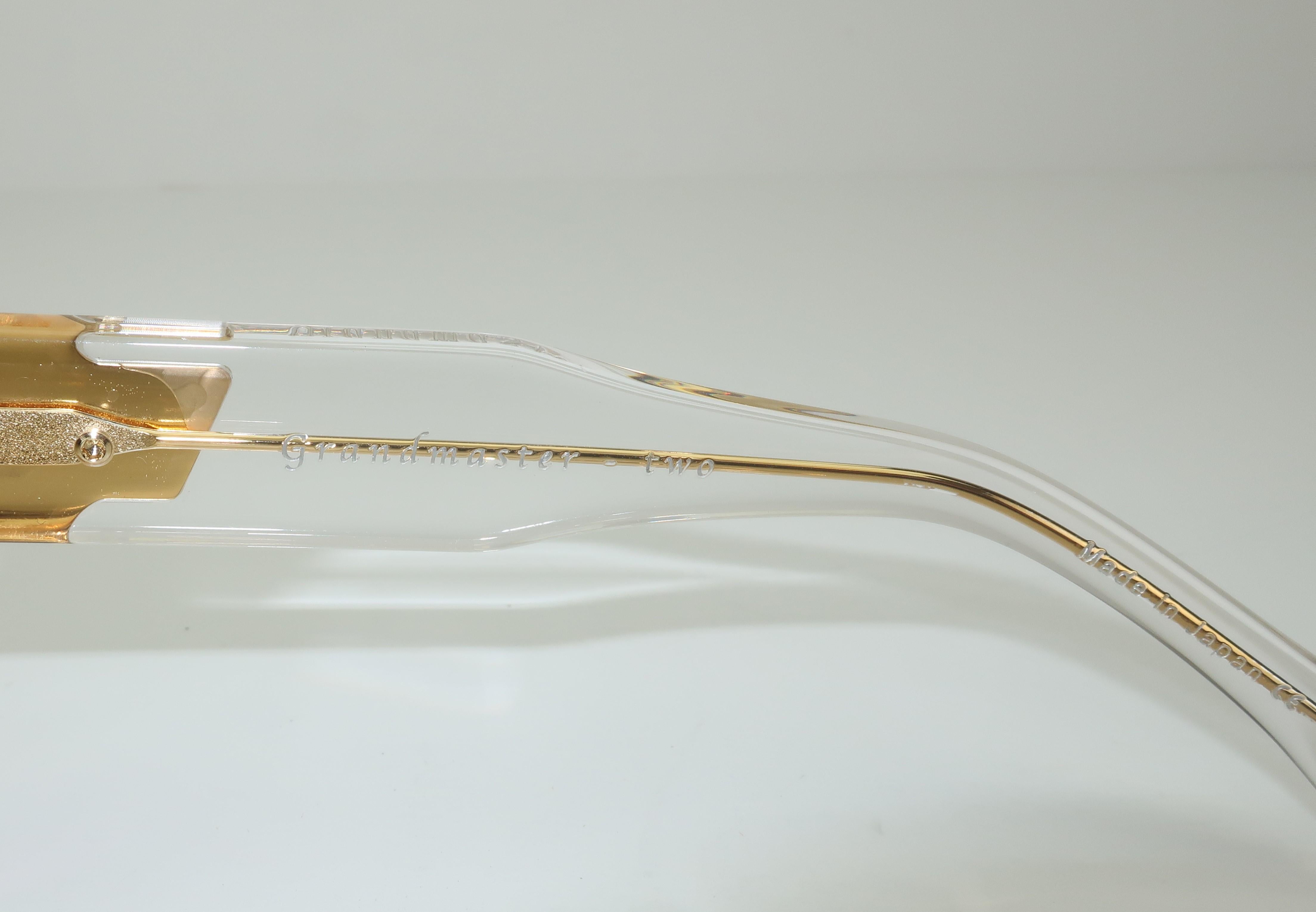 Dita Grandmaster Clear & Gold Sunglasses With Gradient Lenses 2