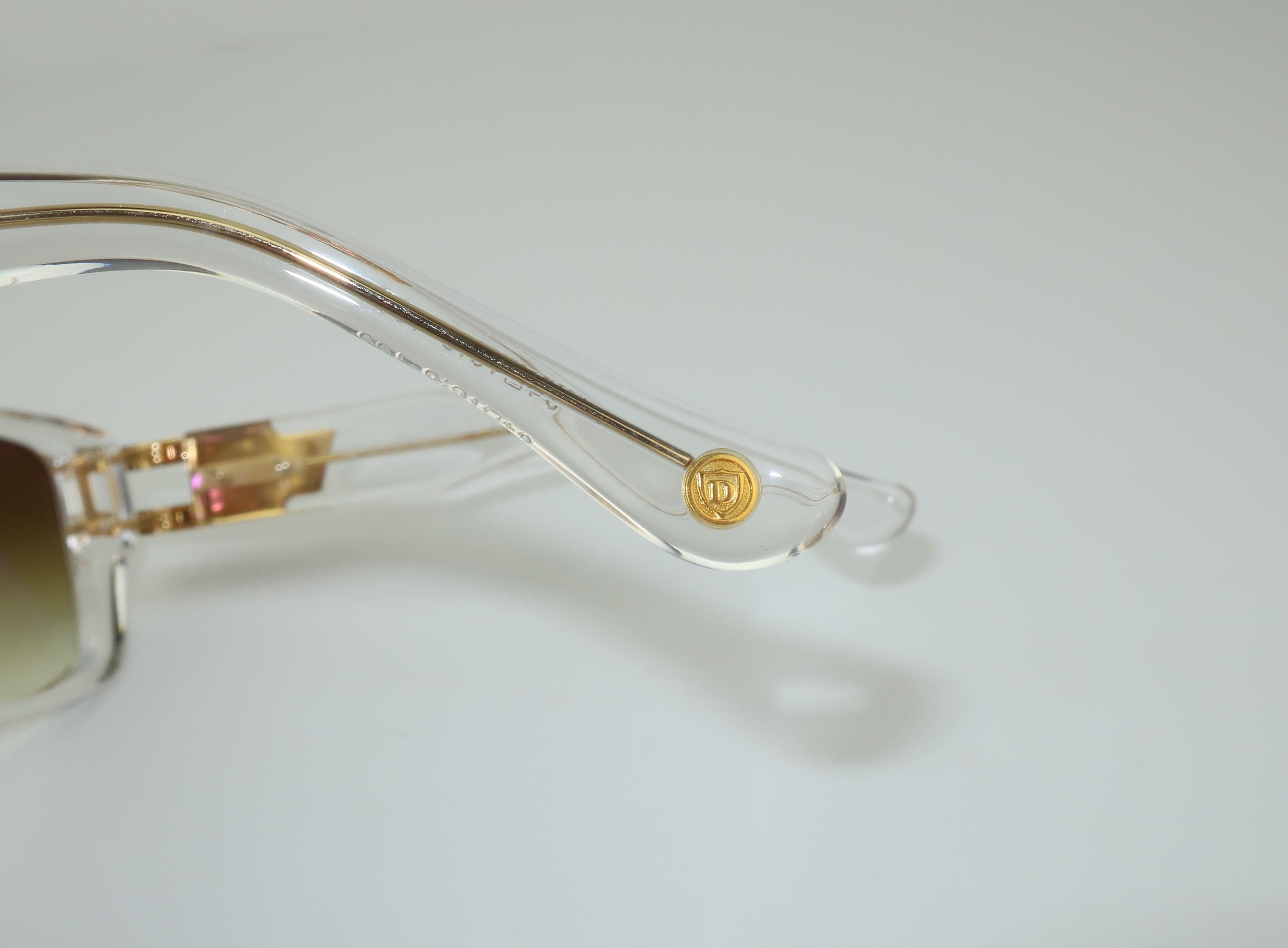 Dita Grandmaster Clear & Gold Sunglasses With Gradient Lenses 3
