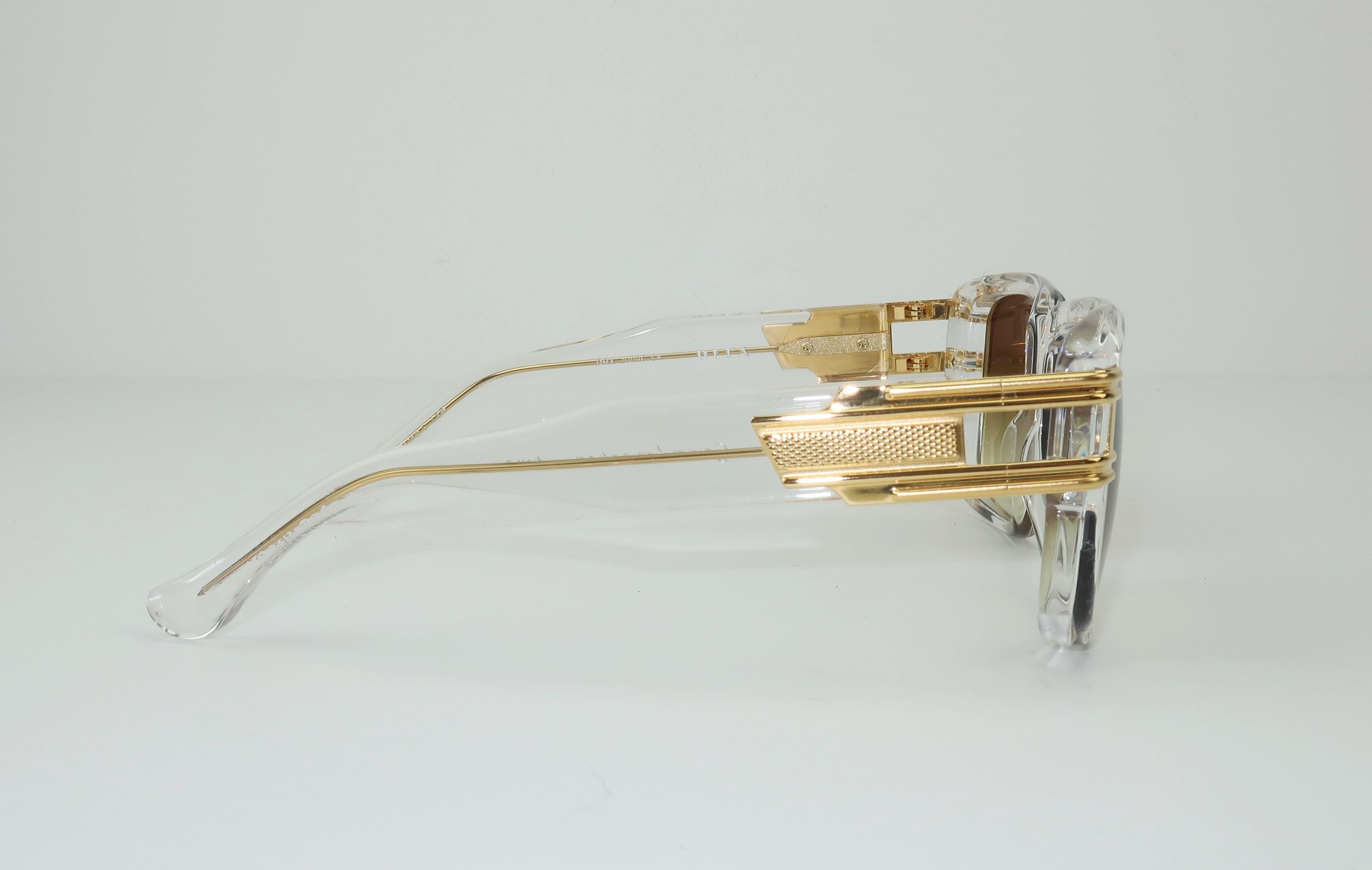 Women's Dita Grandmaster Clear & Gold Sunglasses With Gradient Lenses