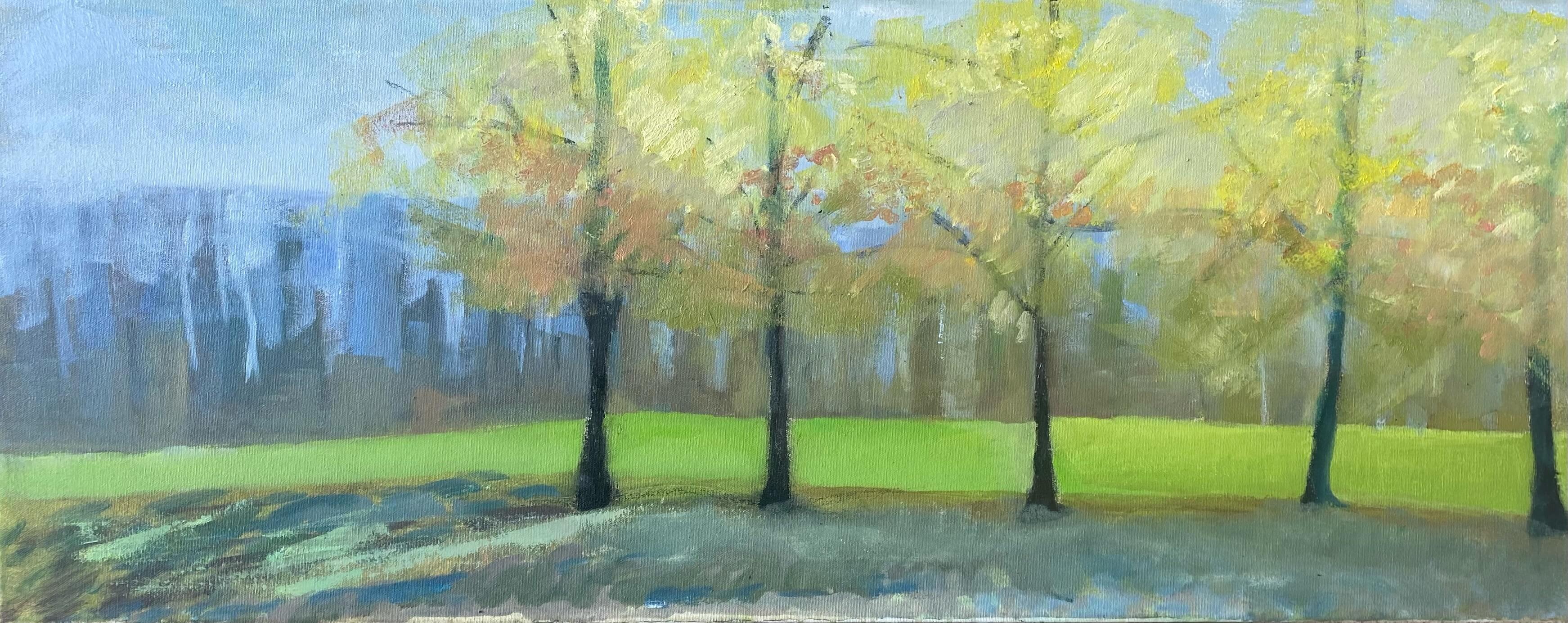 Dita Jacobovitz Landscape Painting - Central Park Reflections