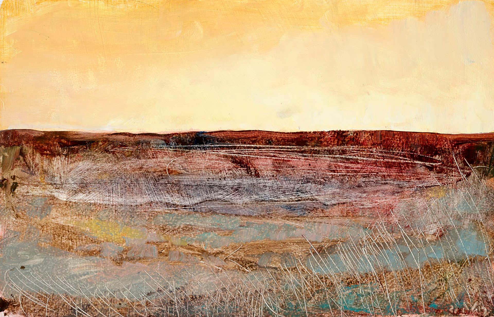 Dita Jacobovitz Landscape Painting - Endless Red Ocean