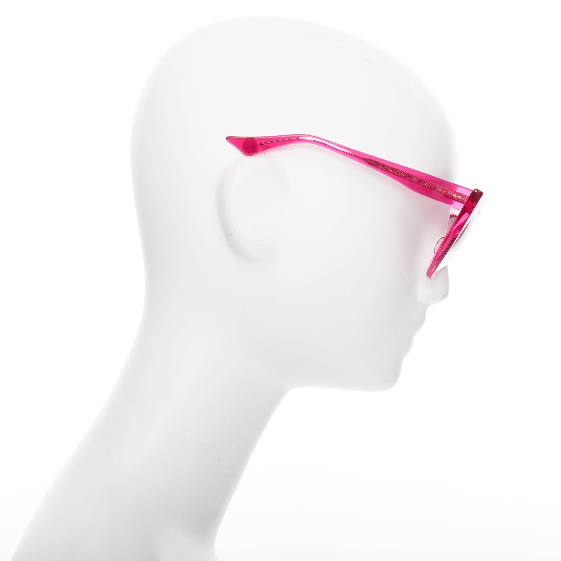 DITA Magnifique pink acetate cateye vintage glam sunglasses In Excellent Condition For Sale In Hong Kong, NT