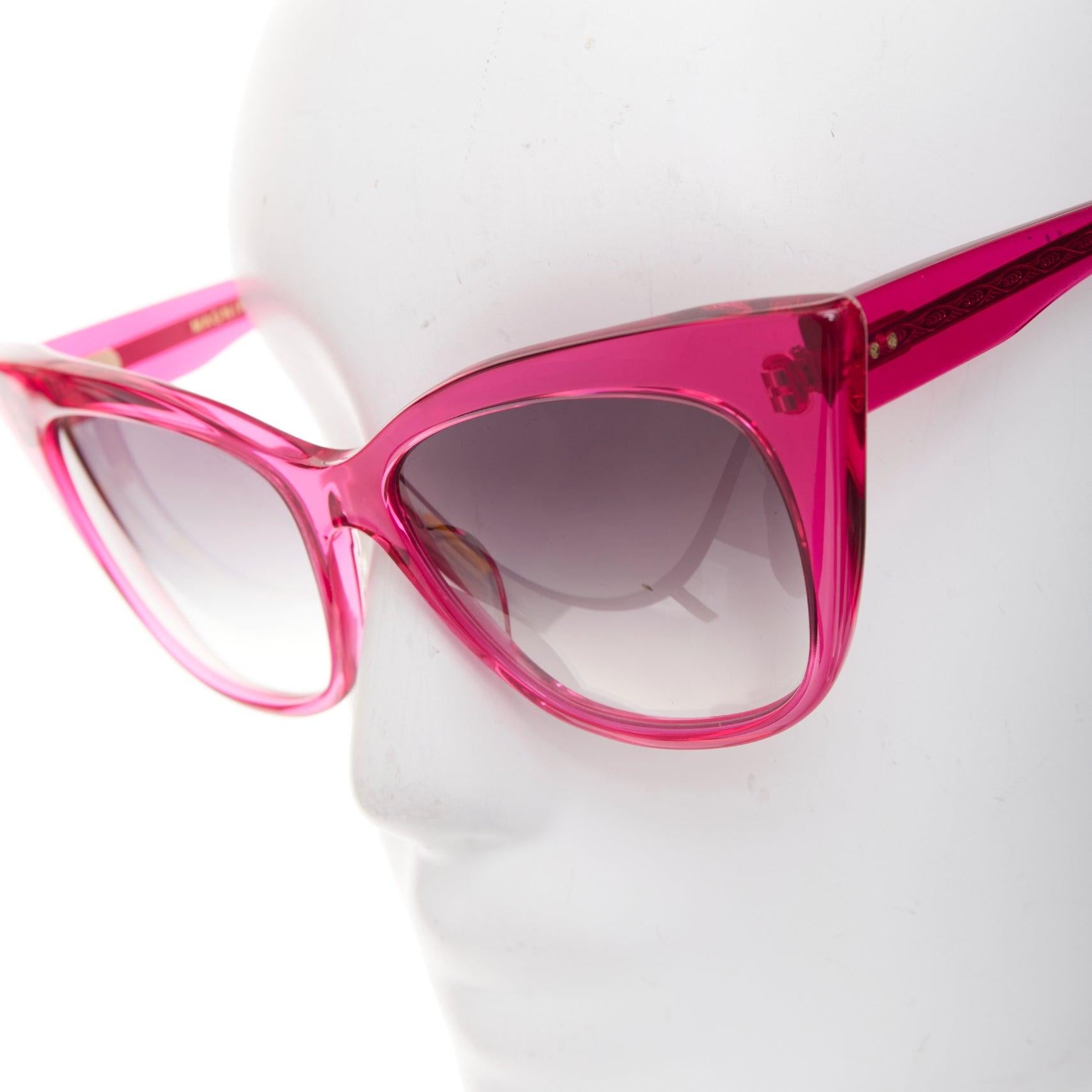DITA Magnifique pink acetate cateye vintage glam sunglasses For Sale 2