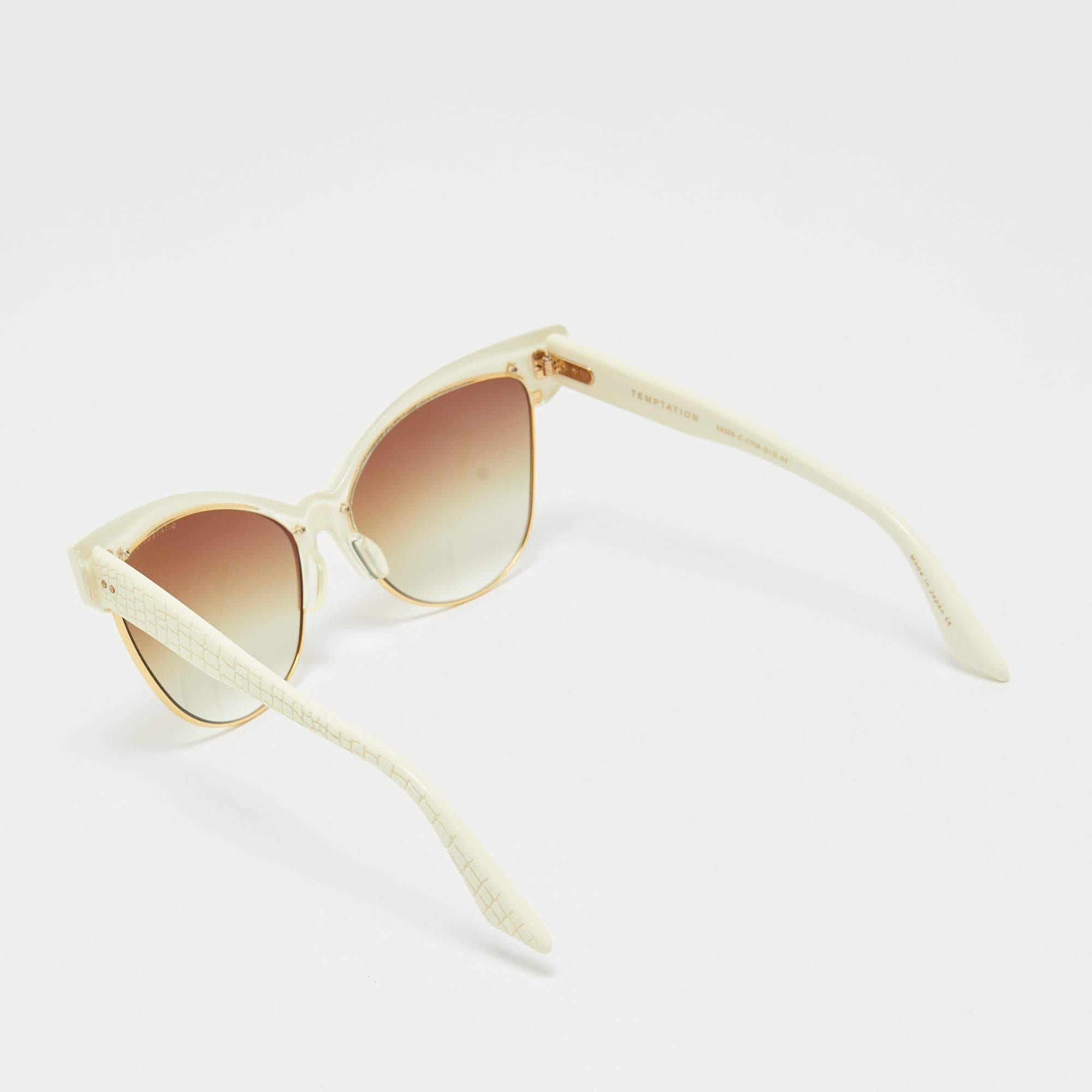 Gafas de sol Dita Off White/Brown Gradient Temptation Cat Eye Beige en venta