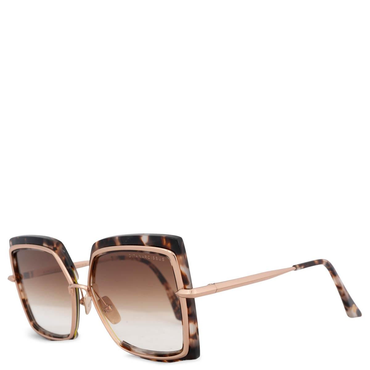 100% authentic Dita Narcissus tortoiseshell square frame acetate und rose gold metal sunglasses with brown gradient lenses. Have been worn and are in excellent condition. Come without case. 

Measurements
Model	DTS503-58-02
Width	14cm