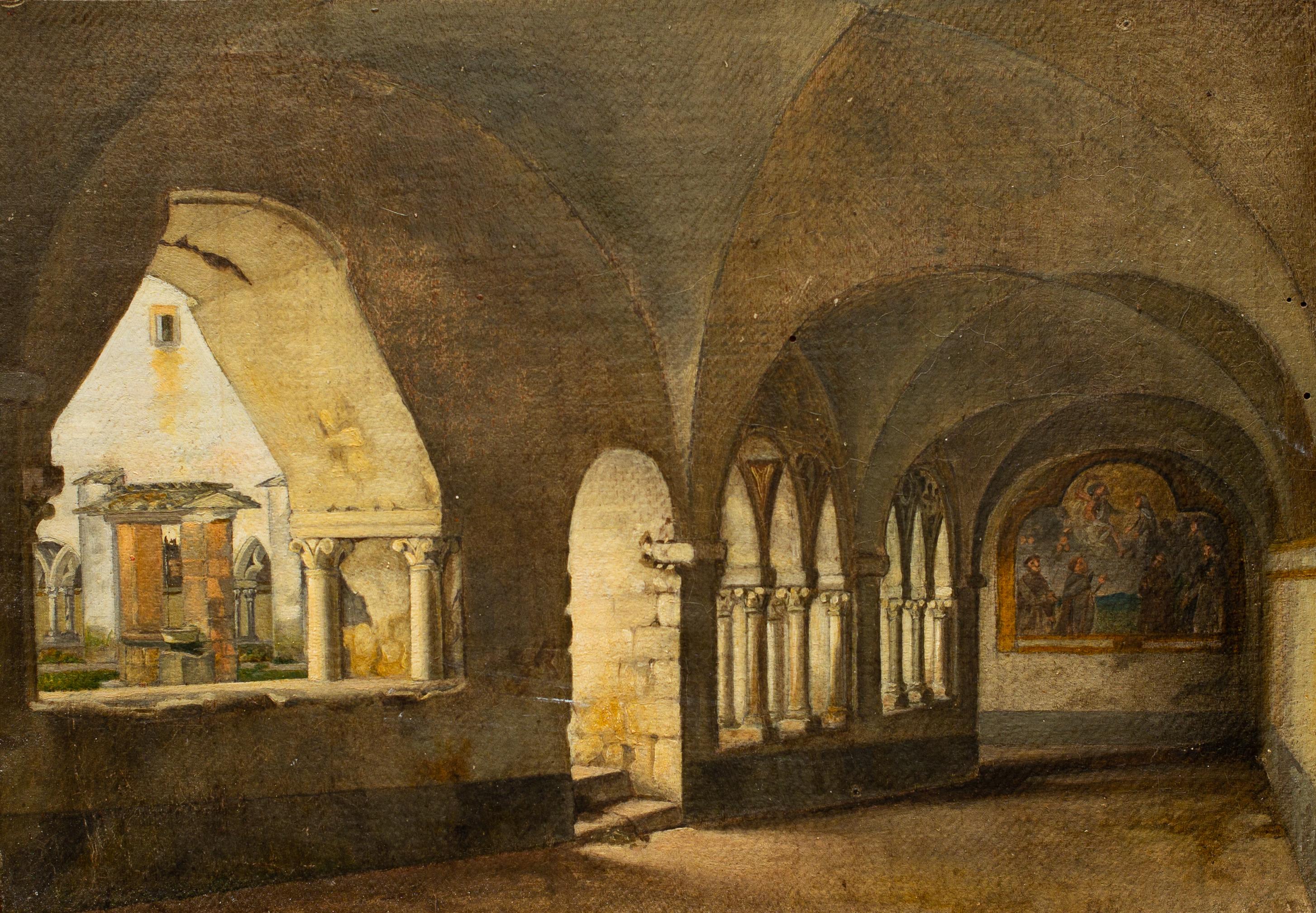 Cloister von Santa Maria del Paradiso, Viterbo. Ditlev Martens zugeschrieben im Angebot 1