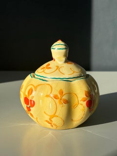 Ditmar Urbach Bohemian Floral Lid Bowl, 1930s