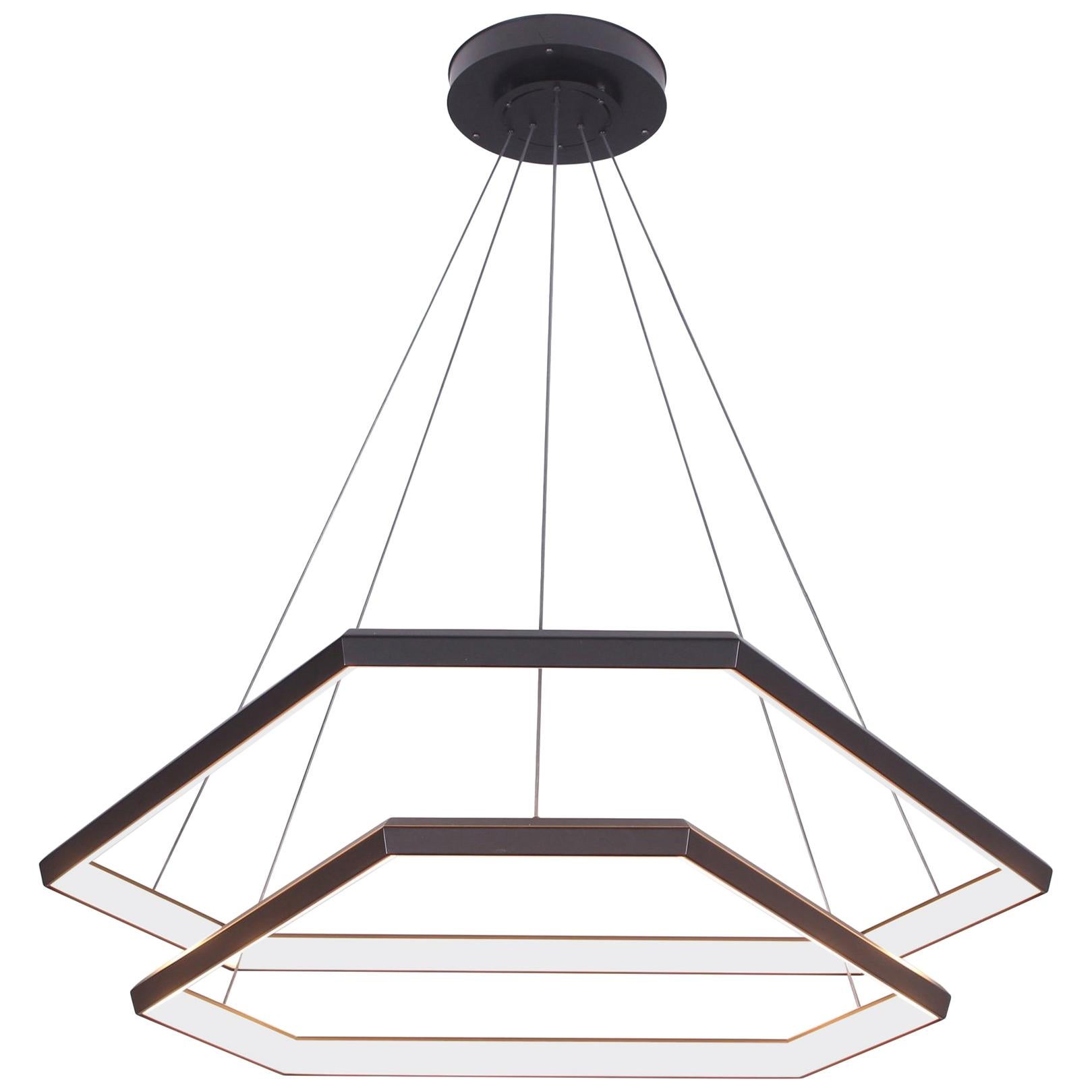 Lustre Ditri Cascade DXC43 moderne en forme d'hexagone