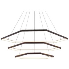 Ditri Cascade III DXC52, Hexagon Modern Triple Tier Chandelier Light Fixture