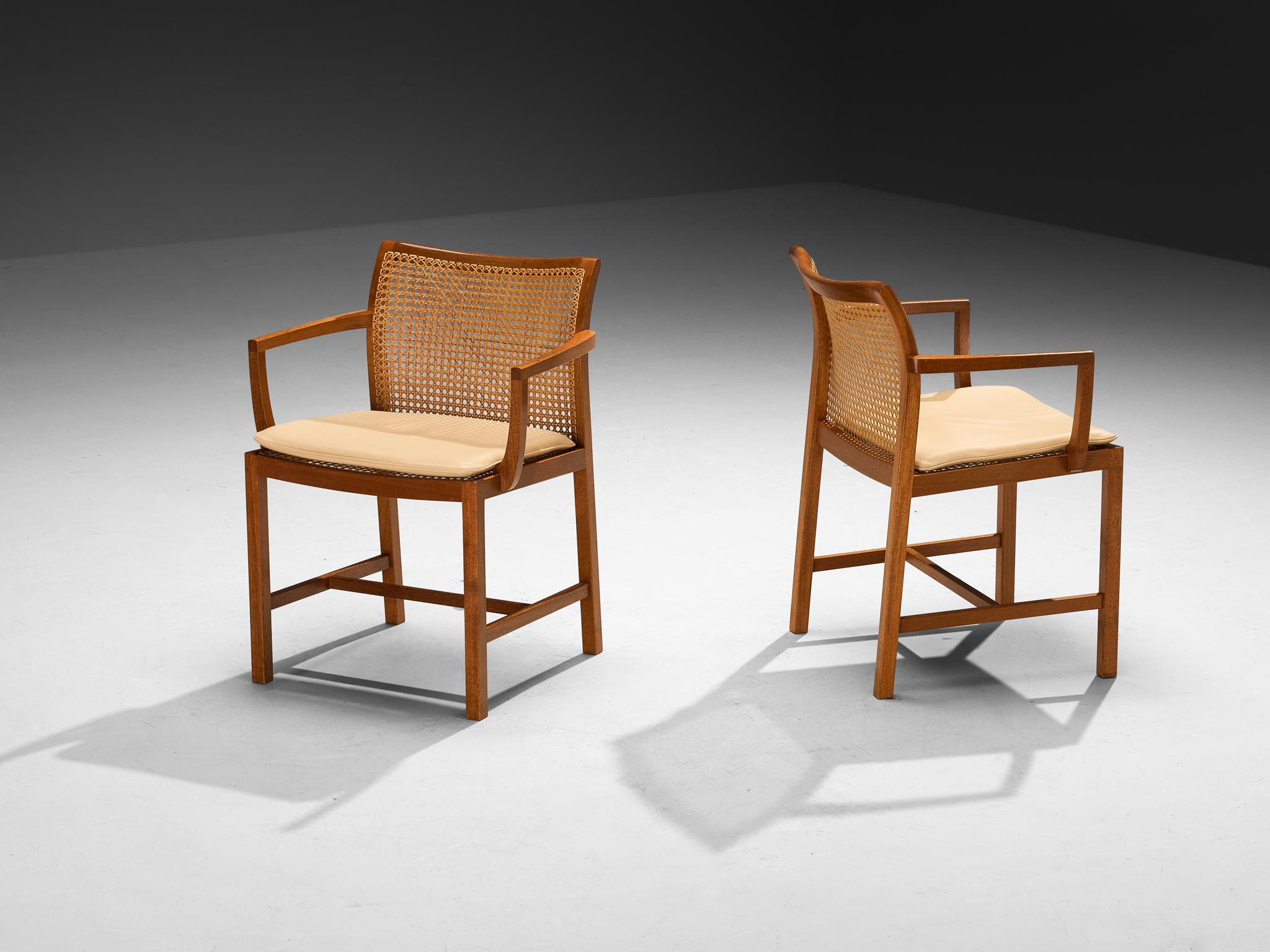 Ditte & Adrian Heath for Søren Horn Set of Ten Armchairs in Mahogany Cane 4