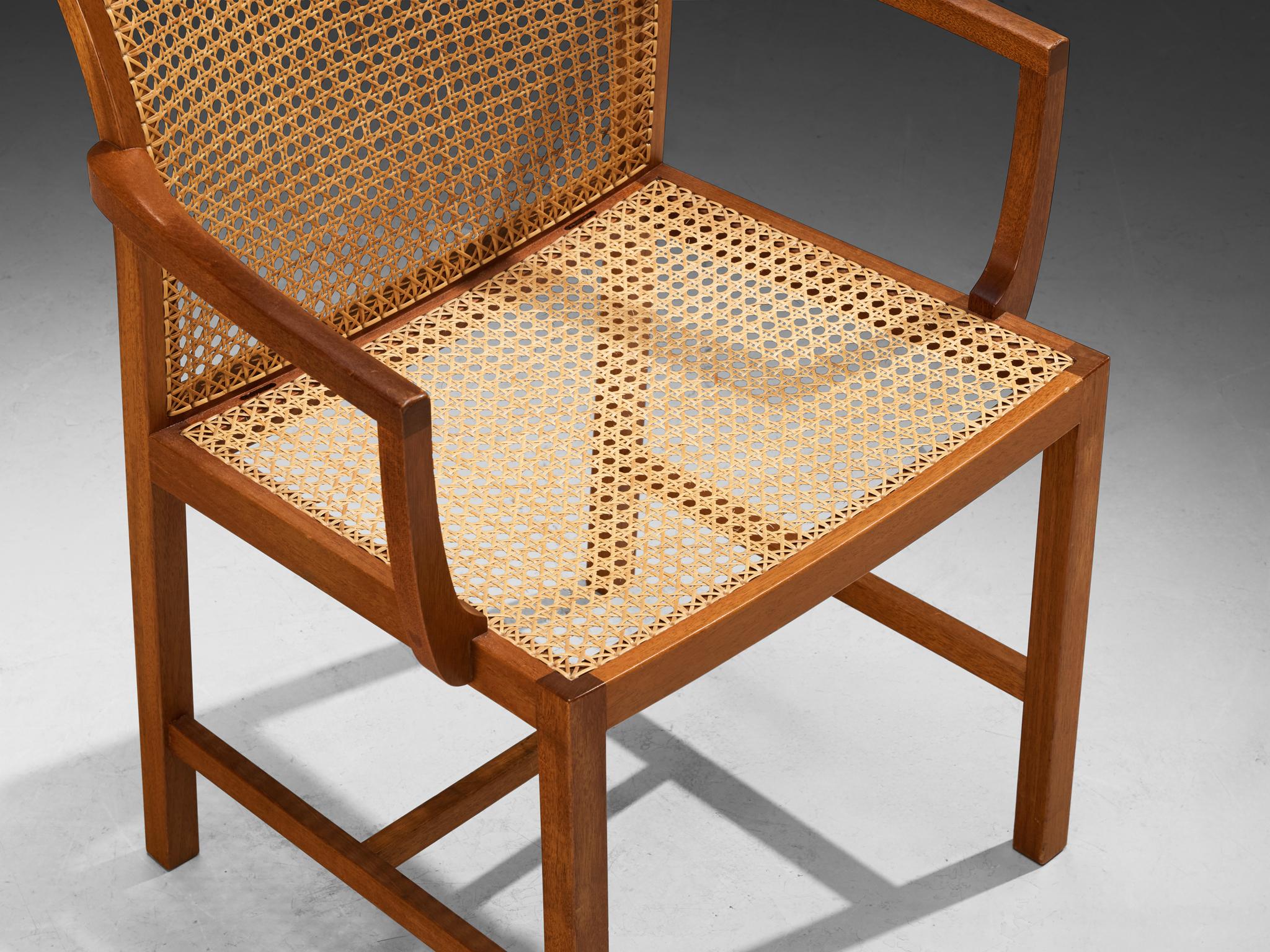 Ditte & Adrian Heath for Søren Horn Set of Ten Armchairs in Mahogany Cane 6