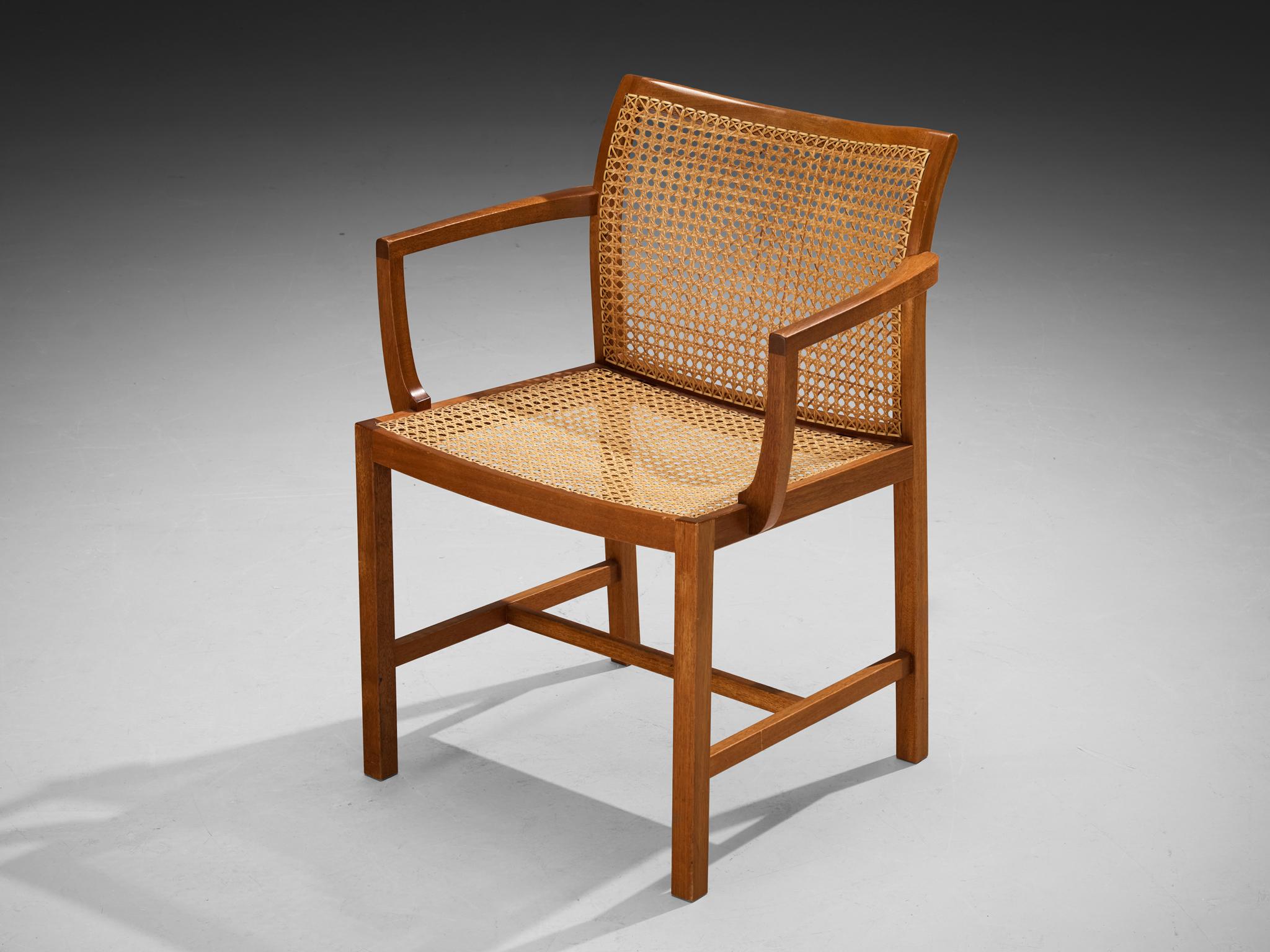 Ditte & Adrian Heath for Søren Horn Set of Ten Armchairs in Mahogany Cane 7