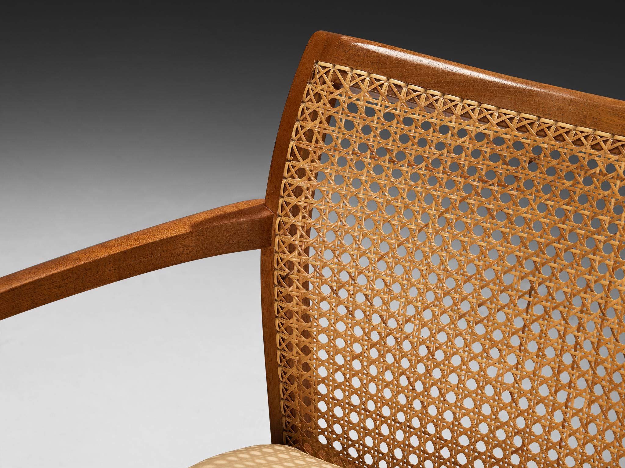 Mid-20th Century Ditte & Adrian Heath for Søren Horn Set of Ten Armchairs in Mahogany Cane