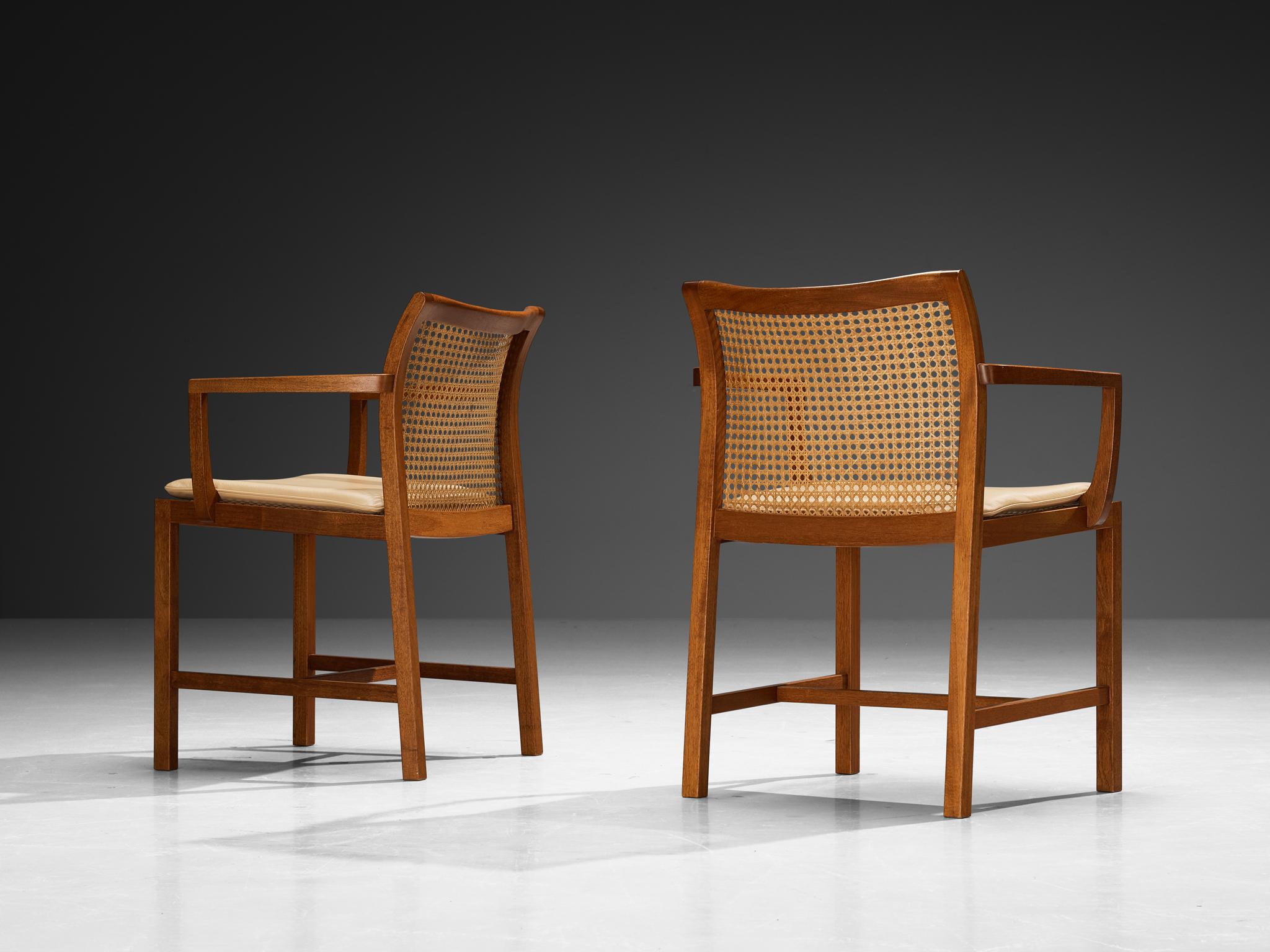 Ditte & Adrian Heath for Søren Horn Set of Ten Armchairs in Mahogany Cane 1