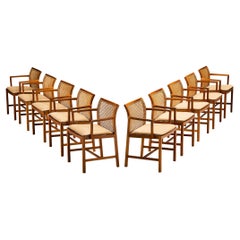 Ditte & Adrian Heath for Søren Horn Set of Ten Armchairs in Mahogany Cane