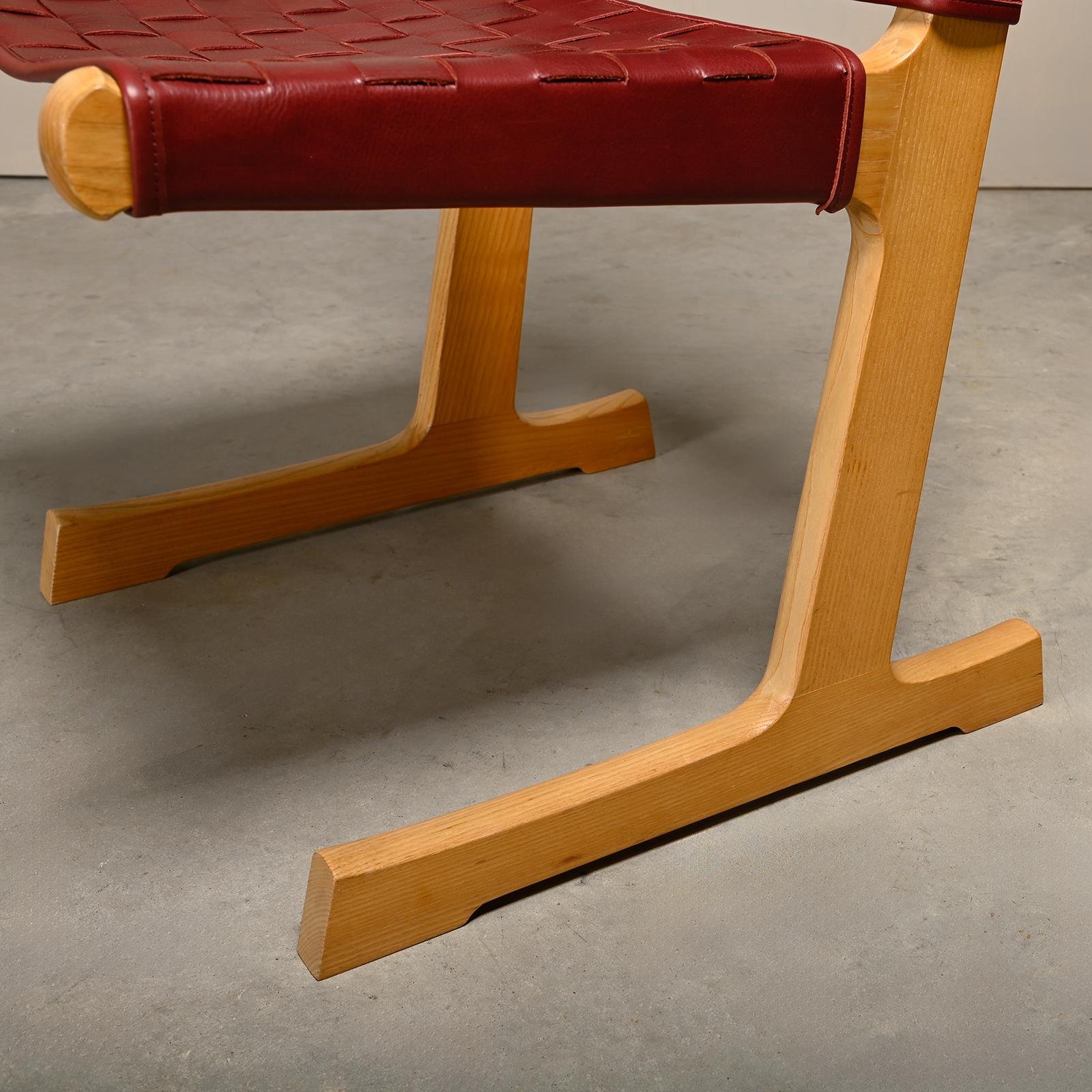 Ditte & Adrian Heath cantilever Dining Chairs in Ash and Leather, France & Søn 10