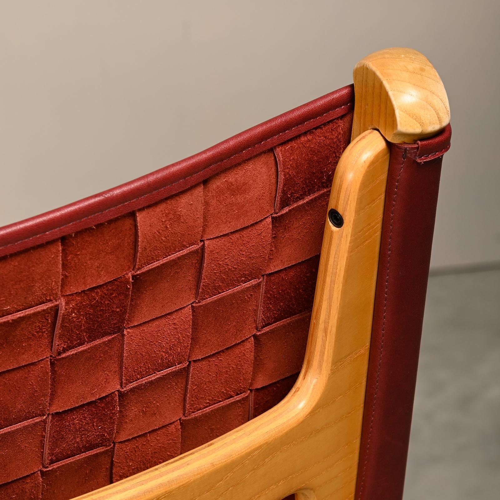 Ditte & Adrian Heath cantilever Dining Chairs in Ash and Leather, France & Søn 11