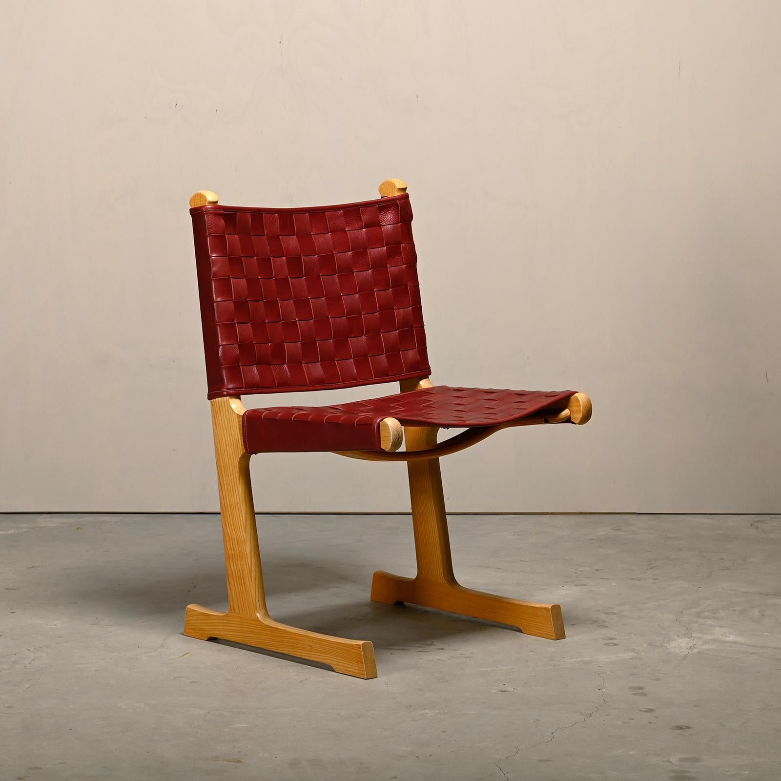 Ditte & Adrian Heath cantilever Dining Chairs in Ash and Leather, France & Søn 2