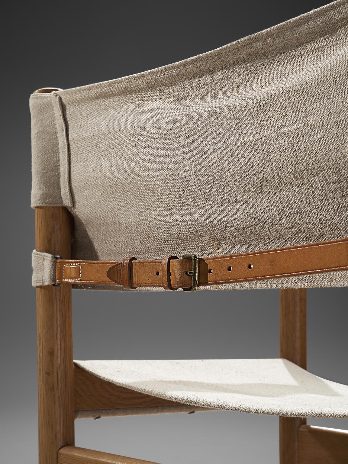 Mid-20th Century Ditte and Adrian Heath Armchairs Six Armchairs in Canvas and Oak, 1960