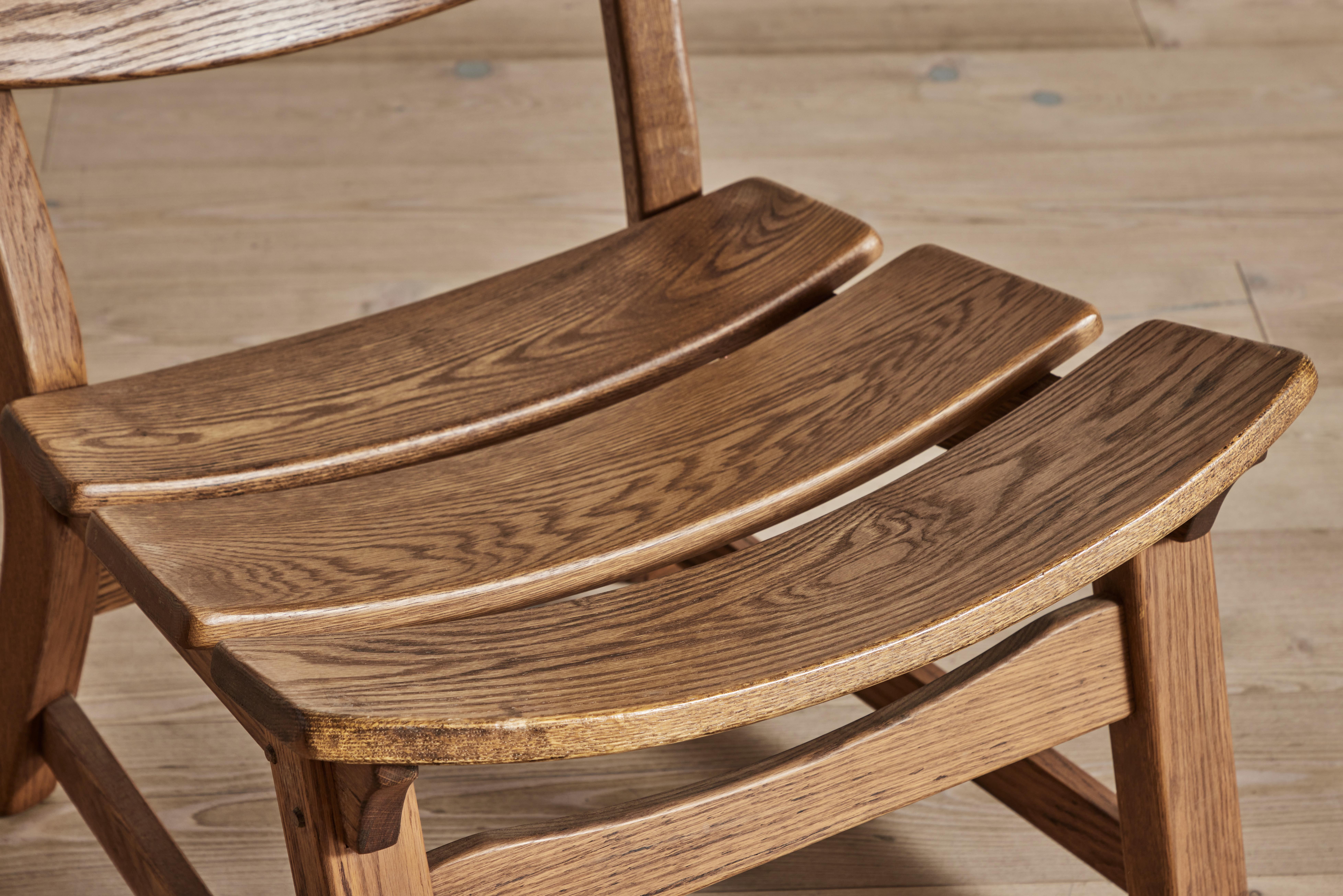 Oak Dittman Armless Lounge Chair