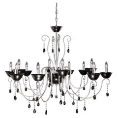 Diva 12 Lights Chandelier in Polished Chrome and Crystal by Aggiolight