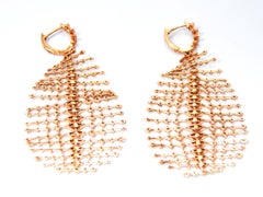 Diva's Skeleton Chandelier Earrings in 18 Karat Rose Gold and Brilliant Diamonds