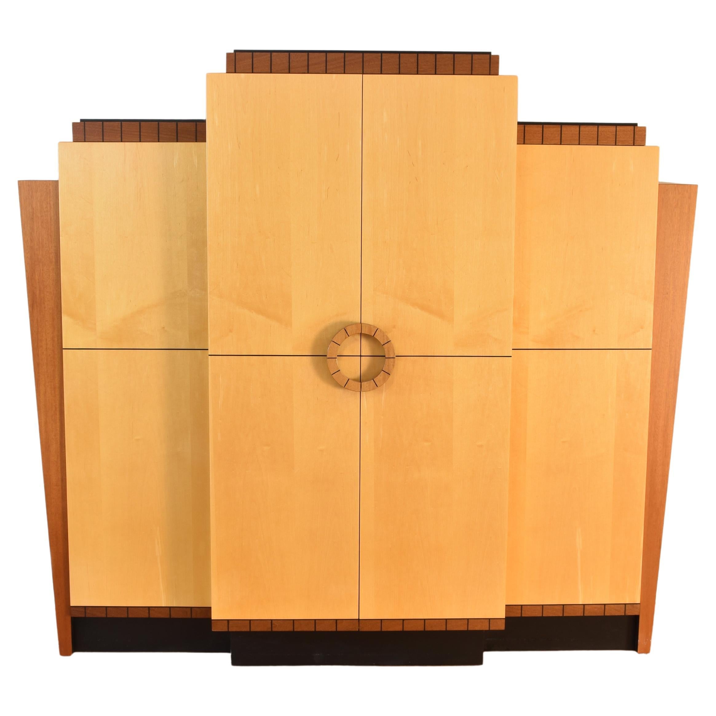 Diva Storage Cabinet by Lee Weitzman, Natural Maple and Mahogany with Black