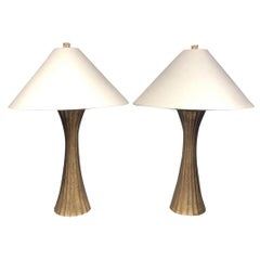 Diva Table Lamp in Burnished Brass by Robert Kuo for McGuire