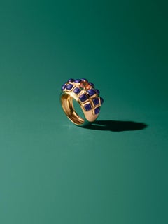 Diva, Lapis Ball Ring Purple Colored Stone