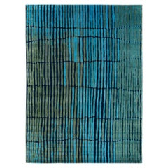 Contemporary Colorful Organic Geometric Silk Area Rug Divali by Joseph Carini