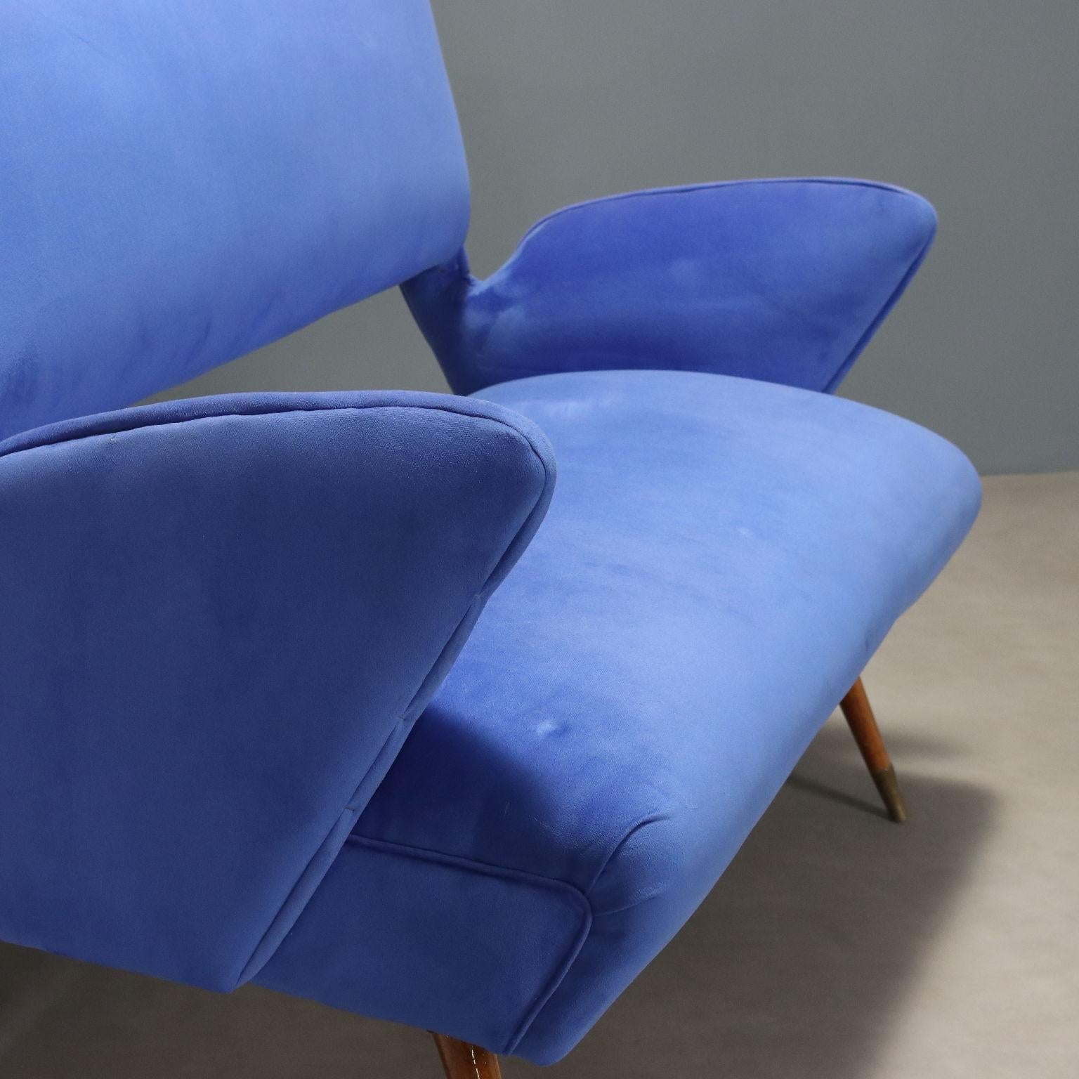 Divanetto Blu Anni '60 Moderno de mediados de siglo en venta