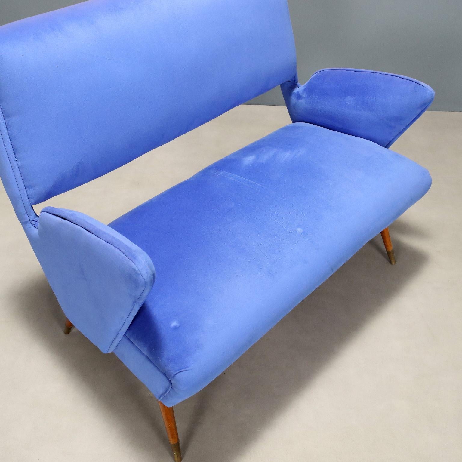 Divanetto Blu Anni '60 Terciopelo en venta