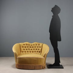 Capitonné-Sofa, 1950er Jahre