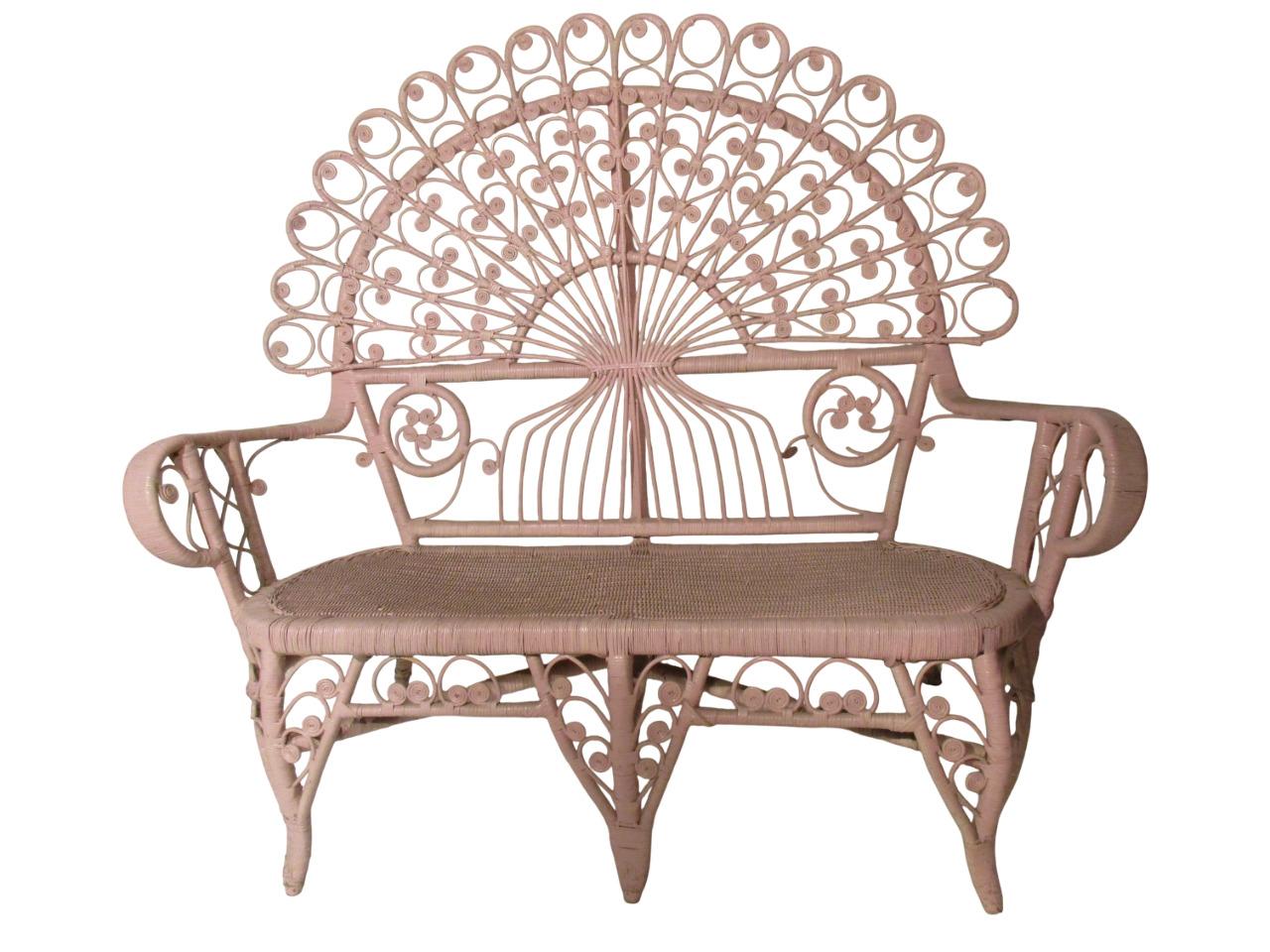 Divanetto in canna d'India e bambù di Valentino Più, Italia anni'70. (Italienisch) im Angebot