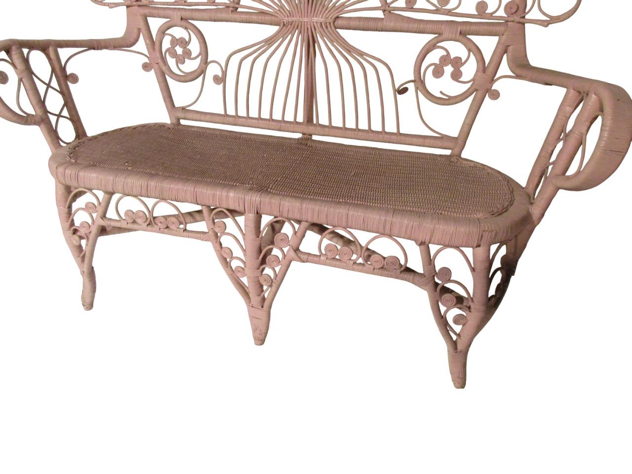 Divanetto in canna d'India e bambù di Valentino Più, Italia anni'70. (Ende des 20. Jahrhunderts) im Angebot