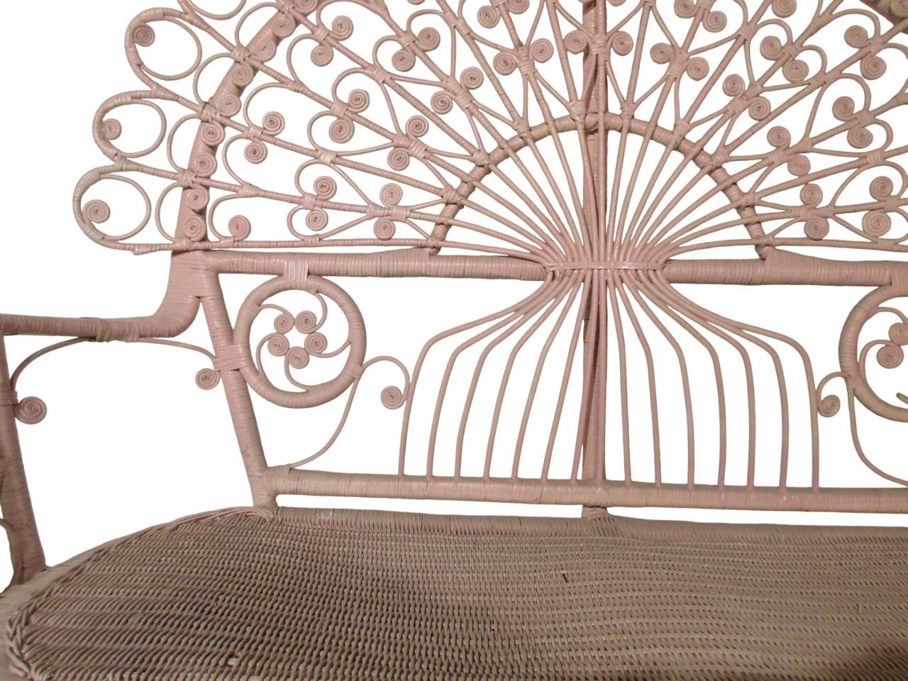 Divanetto in canna d'India e bambù di Valentino Più, Italia anni'70. (Bambus) im Angebot