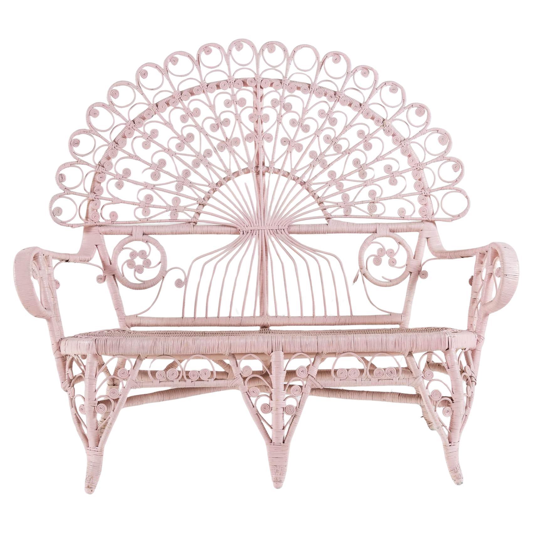 Divanetto in canna d
India e bambù di Valentino Più, Italia anni
70. im Angebot