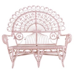 Divanetto in canna d’India e bambù di Valentino Più, Italia anni’70.