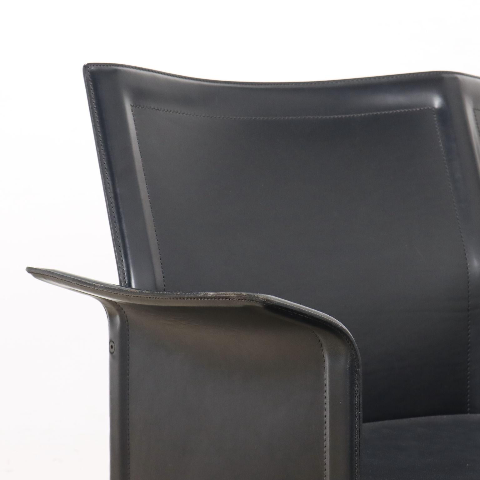 Italiano Divanetto in Pelle Anni 80-90 nero in vendita