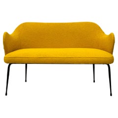 Italian Mid Century sofa, metal and bouclé fabric (reupholstered)
