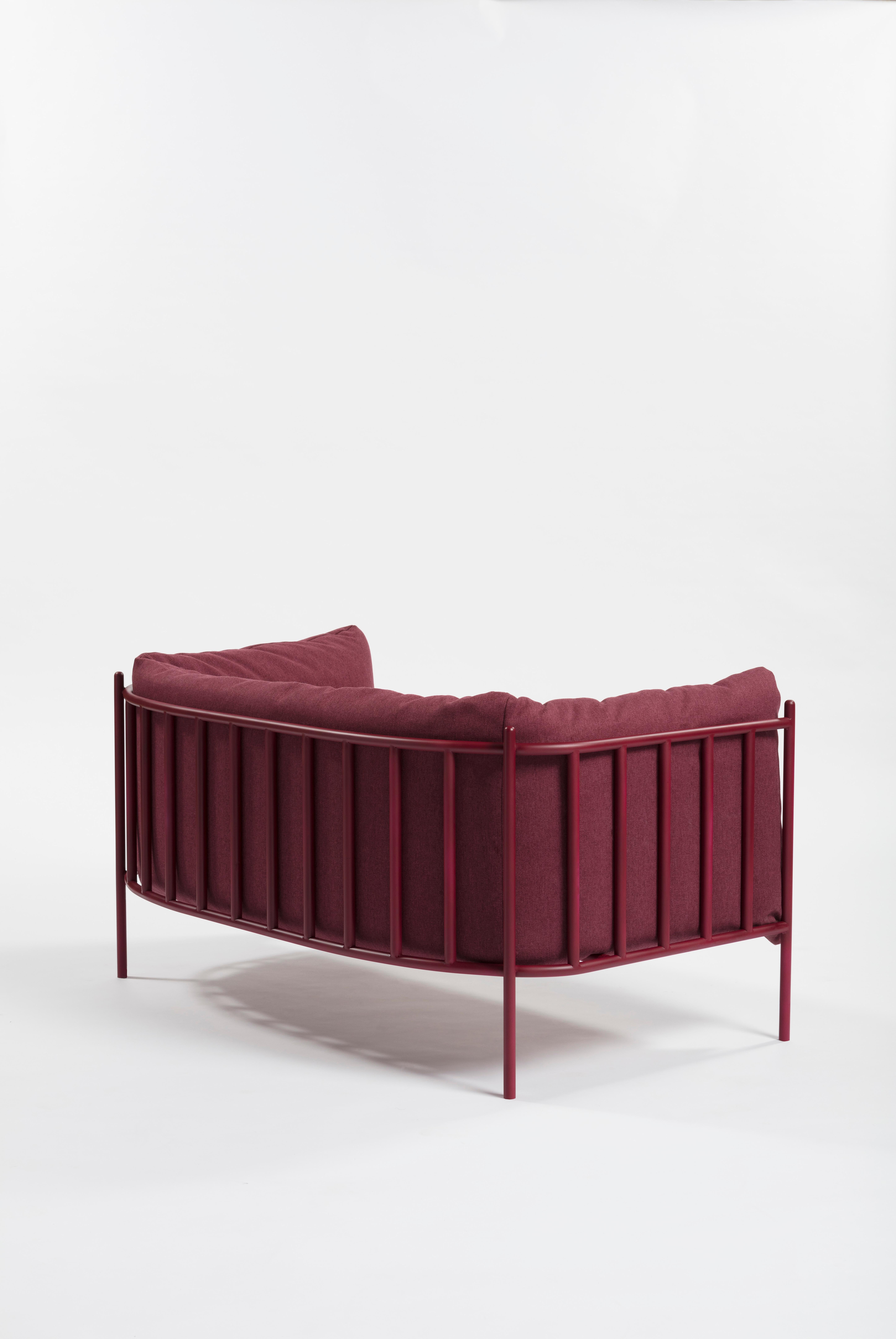 Italian Love seat, sofa upholstered in Velvet by Debonademeo for Medulum For Sale