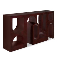 Divani Console Table in Red Dark Lacquered