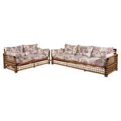 Bamboo and brass sofas by Alberto Smania for Studio Smania Interni, 1980s.