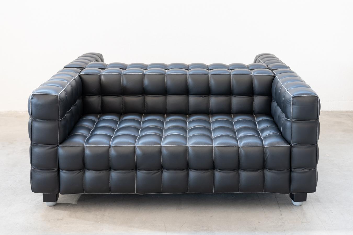 Late 20th Century Divani kubus, due posti di Josef Hoffmann per Wittmann, anni '80, set di 4 For Sale