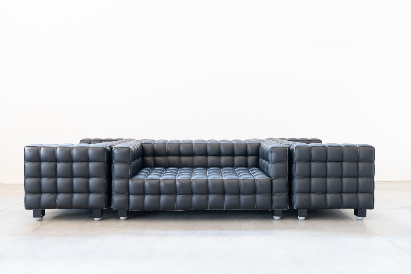 Divani kubus, due posti di Josef Hoffmann per Wittmann, anni '80, set di 4 For Sale 2