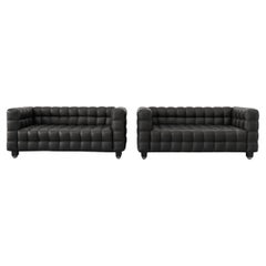 Divani kubus, due posti di Josef Hoffmann per Wittmann, anni '80, set di 4