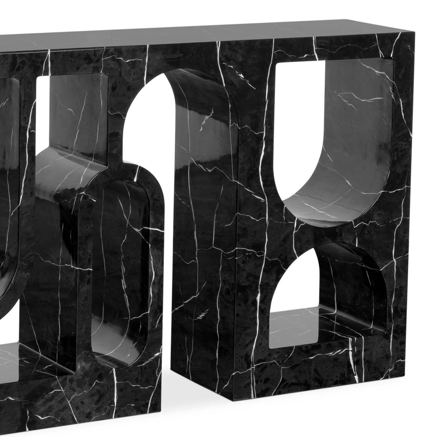Wood Divani Painted Marble Console Table For Sale