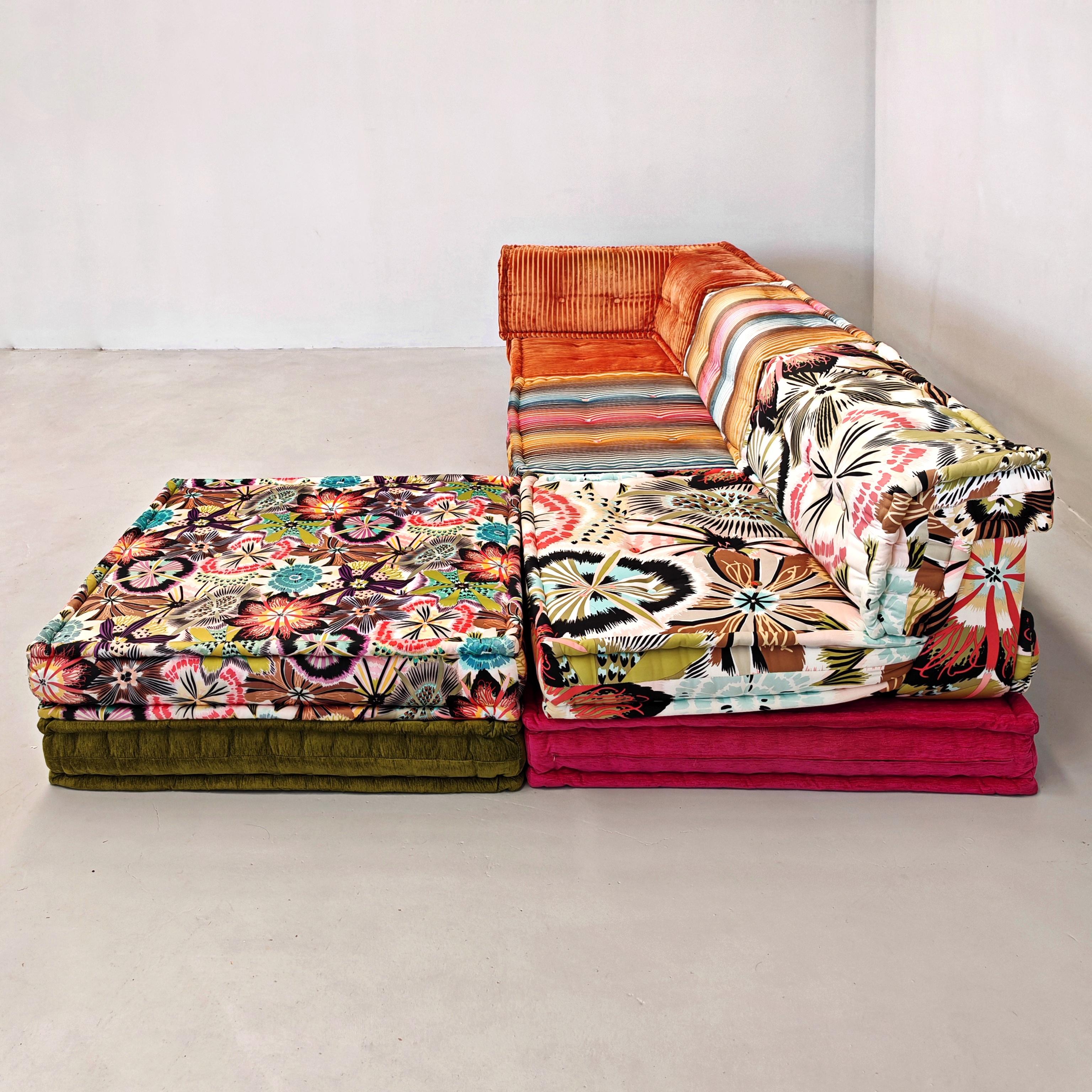 Cotone Divano 11 elementi Mah Jong Roche Bobois di H. Hopfer tessuti Missoni in vendita
