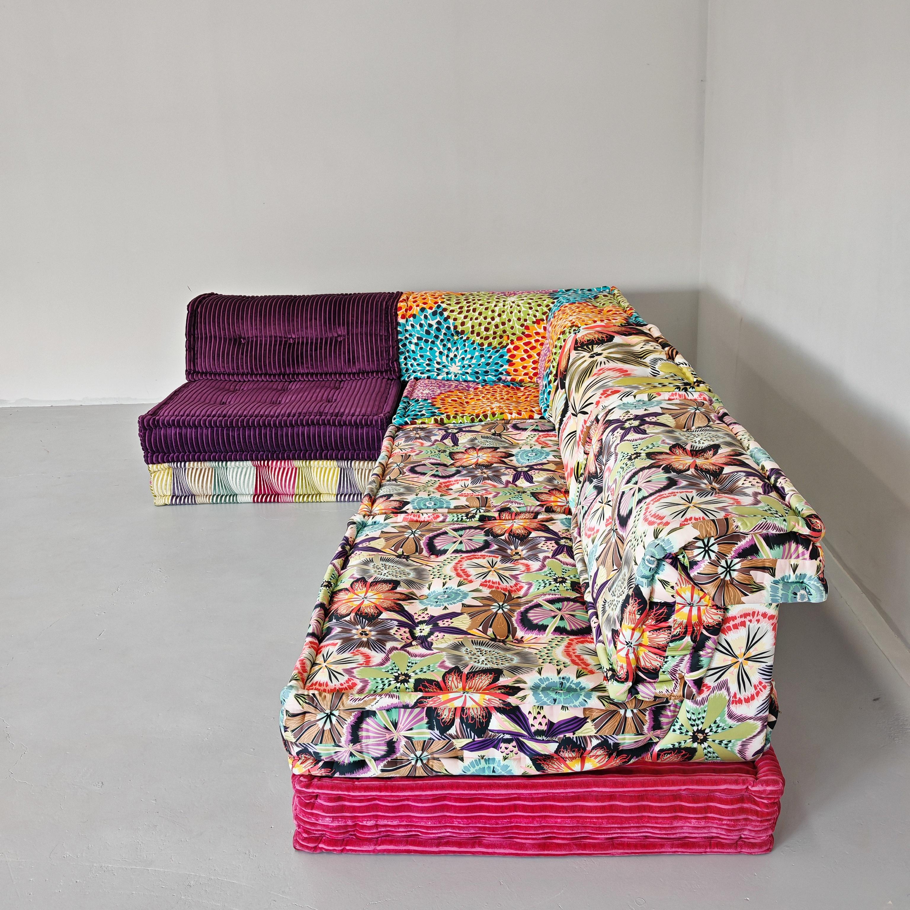 Postmoderne Mah Jong Roche Bobois Canapé 12 pièces par H. Hopfer tissus fins Missoni en vente